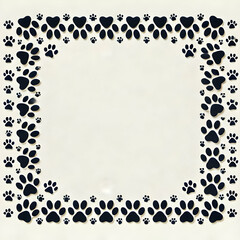Minimalist Black Animal Paw Print Frame