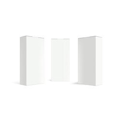 Blank White Box Packaging Mockup Set for Product Branding Vector