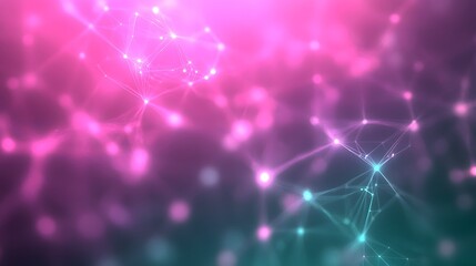 Fototapeta premium Abstract Pink Teal Network Connection Background