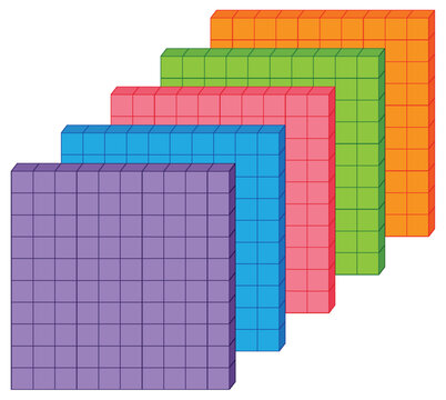 Colorful Fractional Math Blocks Illustration