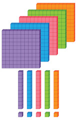 Colorful Fraction Blocks Illustration