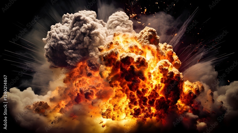 Poster mesmerizing image of a powerful volcanic eruption showcasing the intense energy and dynamic forces o