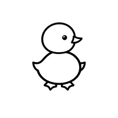 Adorable Duckling: A Charming Bird Illustration - Cute Baby Animal Cartoon