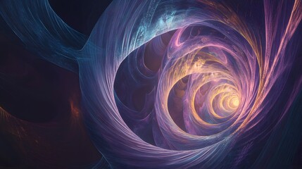 Naklejka premium Abstract Swirling Nebula Cosmic Tunnel Ai Art