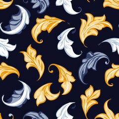 Fototapeta premium Ornate Classical Paisley Pattern with Seamless Detailing in Vibrant Colors