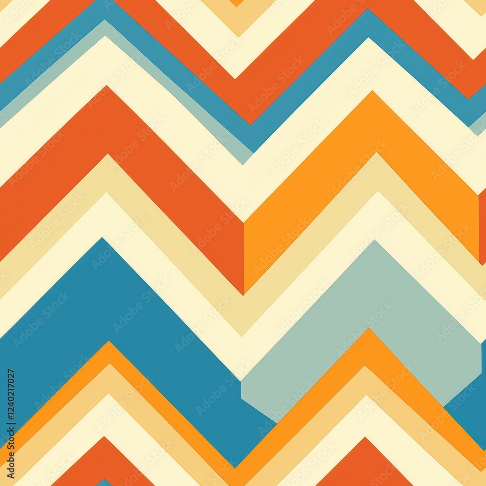Poster bright abstract zigzag stripes pattern in vibrant colors for seamless use
