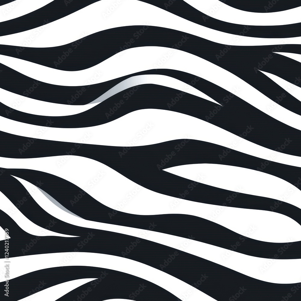 Poster dynamic abstract zebra print with artistic stripes and seamless design