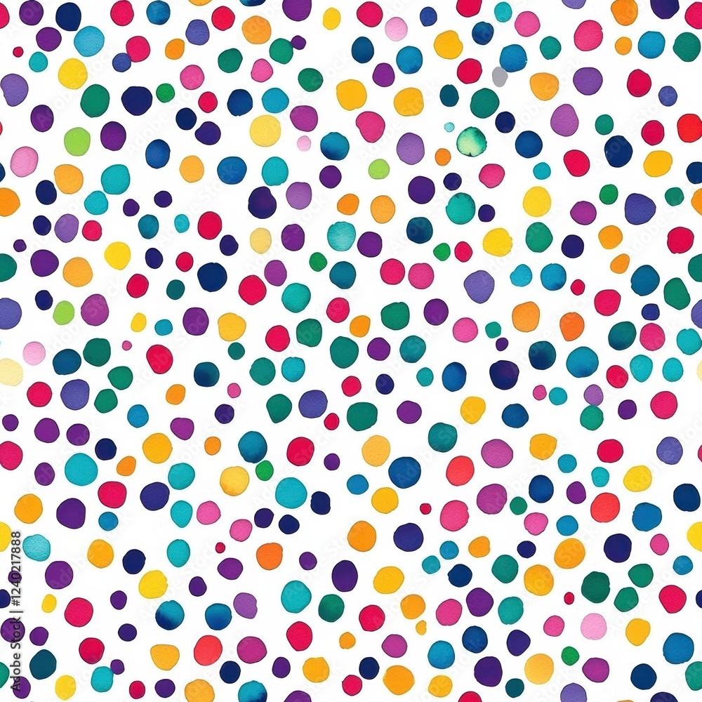Poster multicolor confetti dots with gradients in a vibrant seamless pattern design
