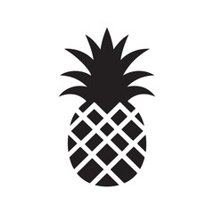Fototapeta premium Vector Pineapple Silhouette Fruit black color only