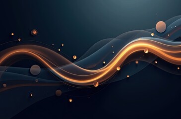 Smooth, glowing waves with light trails and particles creating an elegant and dynamic effect.