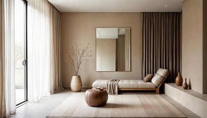 A minimalist living room with accessories