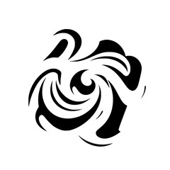 Abstract Swirl Design: Black and White Vector Graphic. Perfect for modern backgrounds, textures, and patterns.  A minimalist, geometric, decorative element.