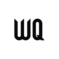 WQ monogram logo design letter text name symbol monochrome logotype alphabet character simple logo
