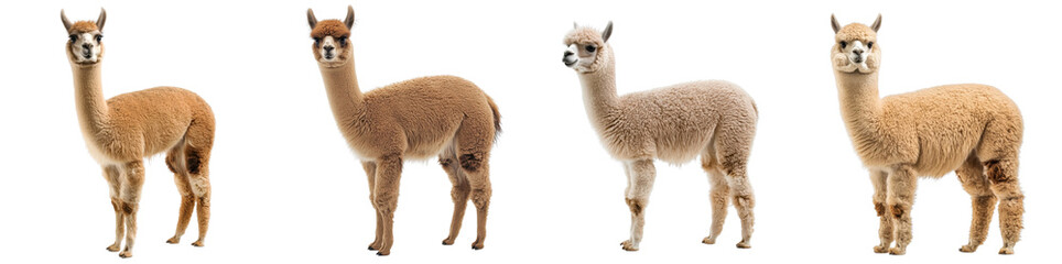 Fototapeta premium Alpaca isolated on a white background. Mix Collection Png.
