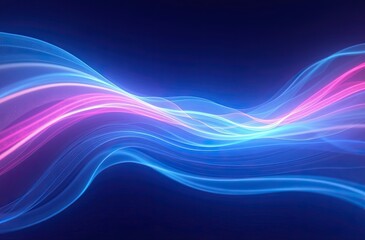 Smooth glowing neon lines in blue and pink, creating a dynamic abstract flow.