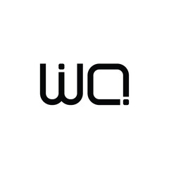 WQ monogram logo design letter text name symbol monochrome logotype alphabet character simple logo