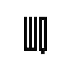 WQ monogram logo design letter text name symbol monochrome logotype alphabet character simple logo