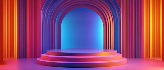 3d rendering of a stage with a spotlight