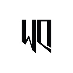 WQ monogram logo design letter text name symbol monochrome logotype alphabet character simple logo