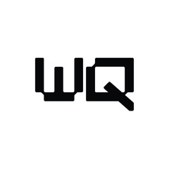 WQ monogram logo design letter text name symbol monochrome logotype alphabet character simple logo