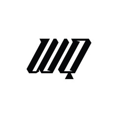 WQ monogram logo design letter text name symbol monochrome logotype alphabet character simple logo
