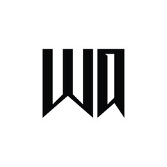 WQ monogram logo design letter text name symbol monochrome logotype alphabet character simple logo