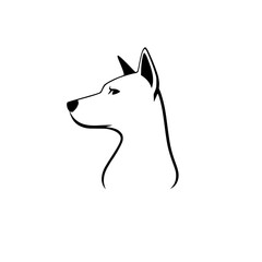Elegant Dog Profile: Minimalist Line Art Design.  A simple yet striking vector illustration of a canine, perfect for logos, prints, and more.