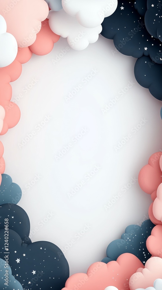 Aufkleber a colorful cloud-like frame with a blank center for text or images.