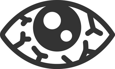 Fototapeta premium 充血した、目のアイコン（線画）のイラスト
