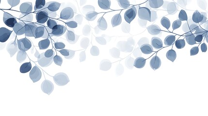 Blue leaves, branches, background, nature, design