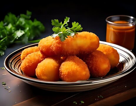 Croquetas are small, fried fritters with fillings like ham, cod, or mushrooms.