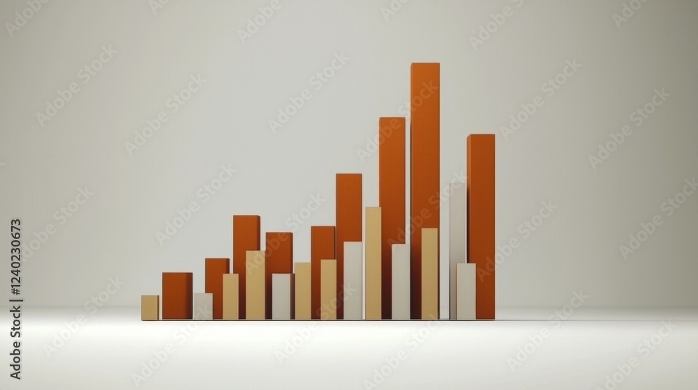 Aufkleber abstract representation of rising bar graphs indicating growth and progress in business or financial