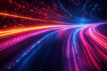 Obraz premium Vibrant light trails creating a dynamic motion effect