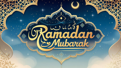 Romadan mubarak arabic calligraphy poster design