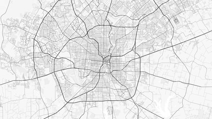 Map of San Antonio, USA. Perfect for posters, printing, wallpaper, and home decor. Maps with monochrome and black and white styles, suitable for those who want to customize © City in Art