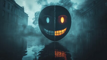 A visual concept of jealousy with contrasting images of happiness and envy.