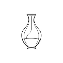 Elegant Glass Vase Line Art: Simple Home Decor, Minimalist Interior Design Sketch. Perfect for modern home decor, adding a touch of simple beauty and elegance.