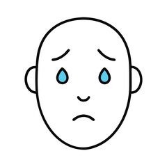 A silhouette face white background.