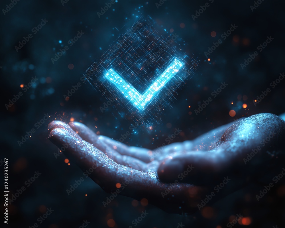 Poster futuristic digital identity verification