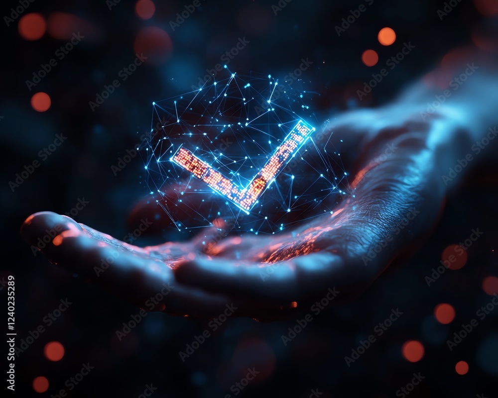 Poster futuristic digital identity verification