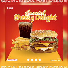Special Cheesy Delight Social Media Post Design