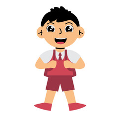 Happy Boy Go To School