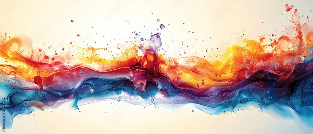 Aufkleber vibrant abstract waves of color flowing across the canvas