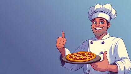 Happy Chef Presents Delicious Pepperoni Pizza