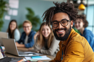 Young professional collaborating in an office