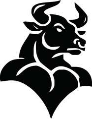 Bodybuilder with a bull head. Vector illustration.