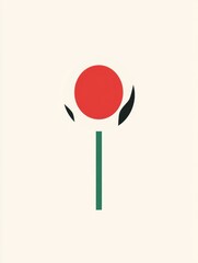 Minimalist flower illustration with bold colors.