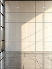 Obraz premium Modern empty interior with clean lines and light.
