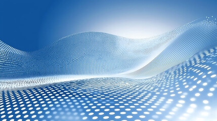 Abstract blue wave background, digital landscape, technology concept, website banner