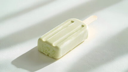 Pure and Simple Korean Popsicle on White Surface with Shadows